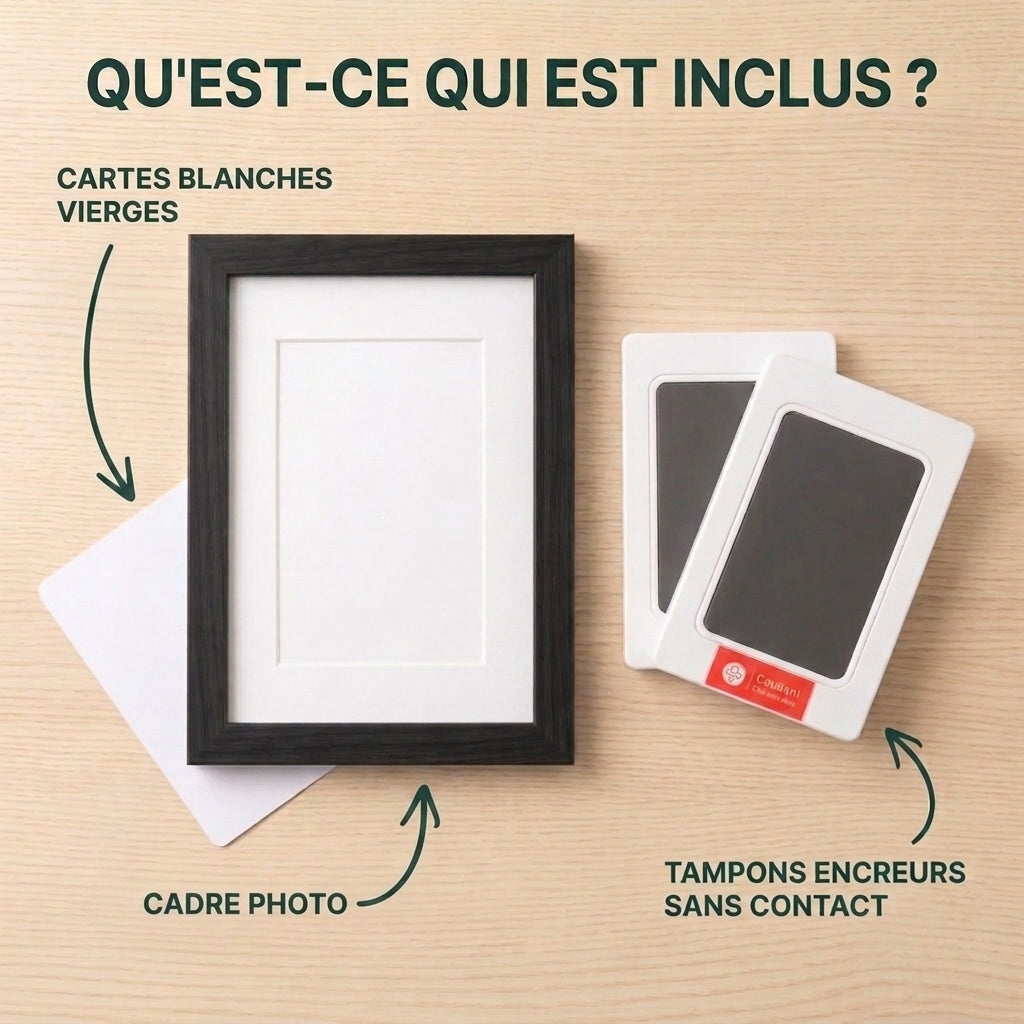 Kit Empreinte de Patte à Encre Sans Contact + cadre inclus
