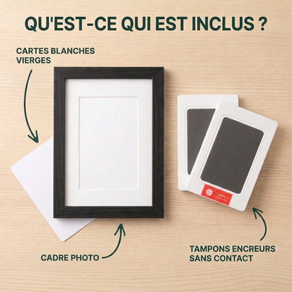 Kit Empreinte de Patte à Encre Sans Contact + cadre inclus