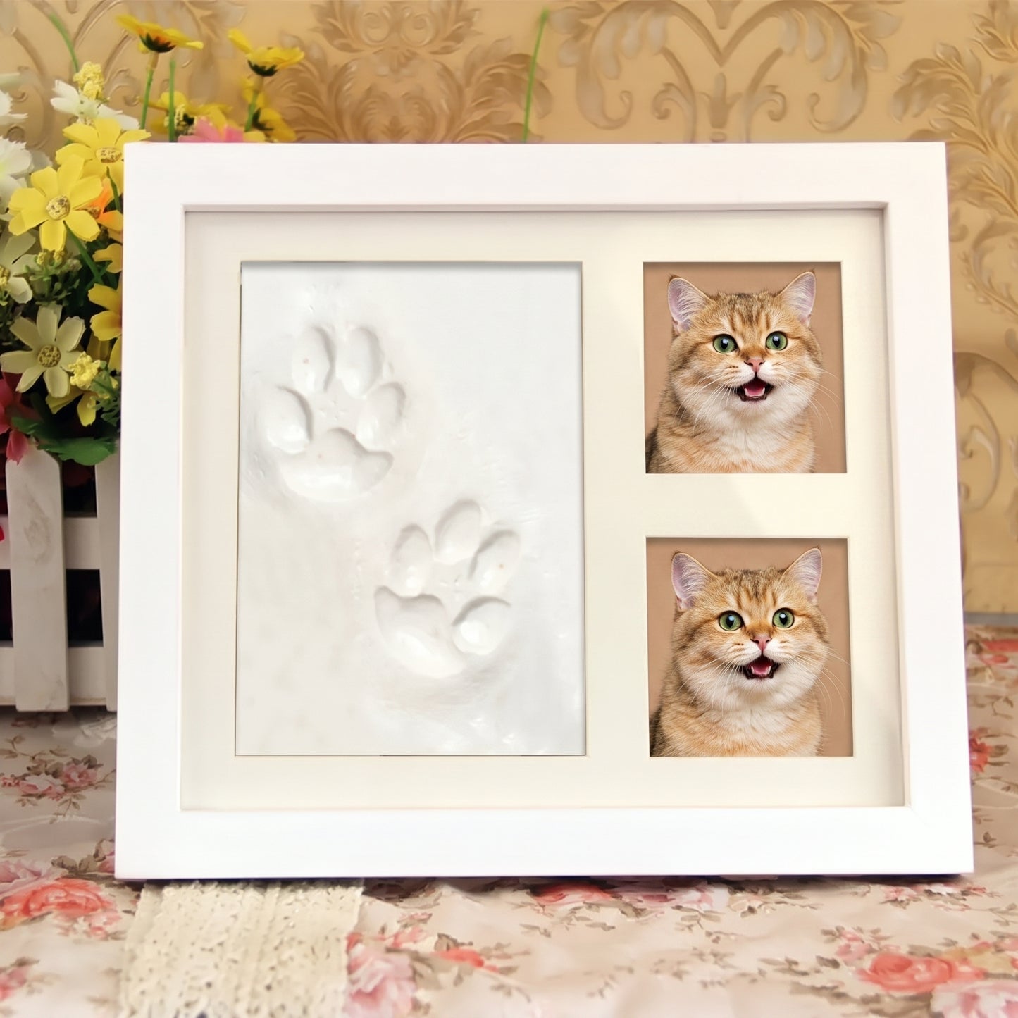 Kit Empreinte de Patte pour Chat – Argile + Cadre Inclus